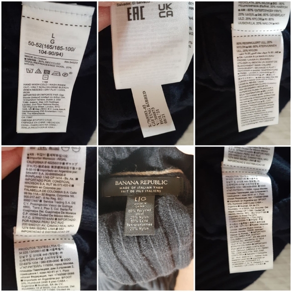 Men's Banana Republic Large Black Recycled Wool Ribbed Turtle Neck Sweater - Picture 7 of 14